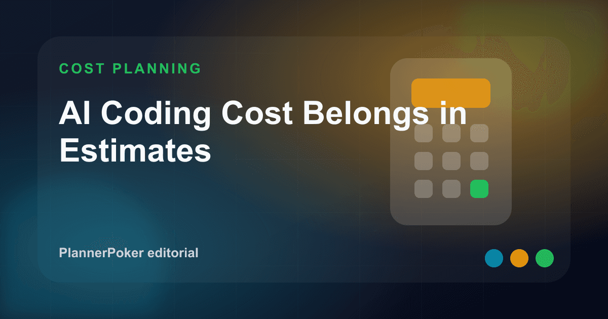 Original PlannerPoker cover illustration: AI Coding Cost Belongs in Estimates.