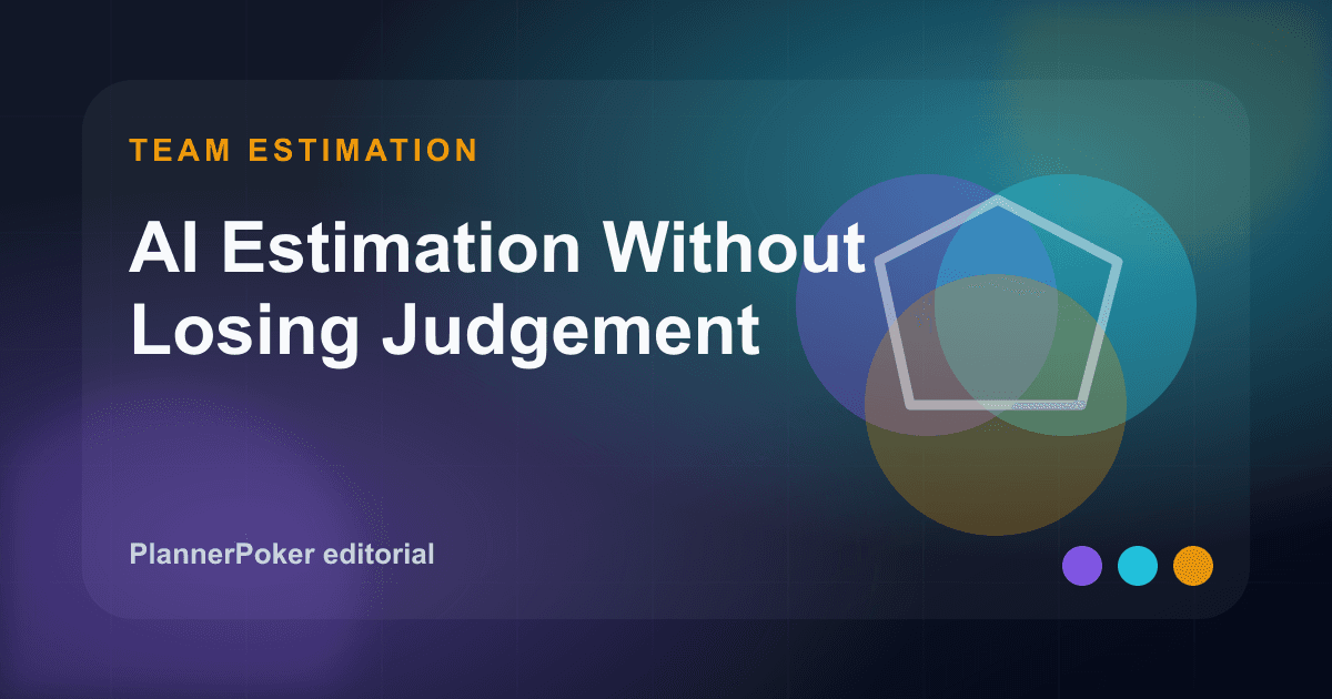 Original PlannerPoker cover illustration: AI Estimation Without Losing Judgement.