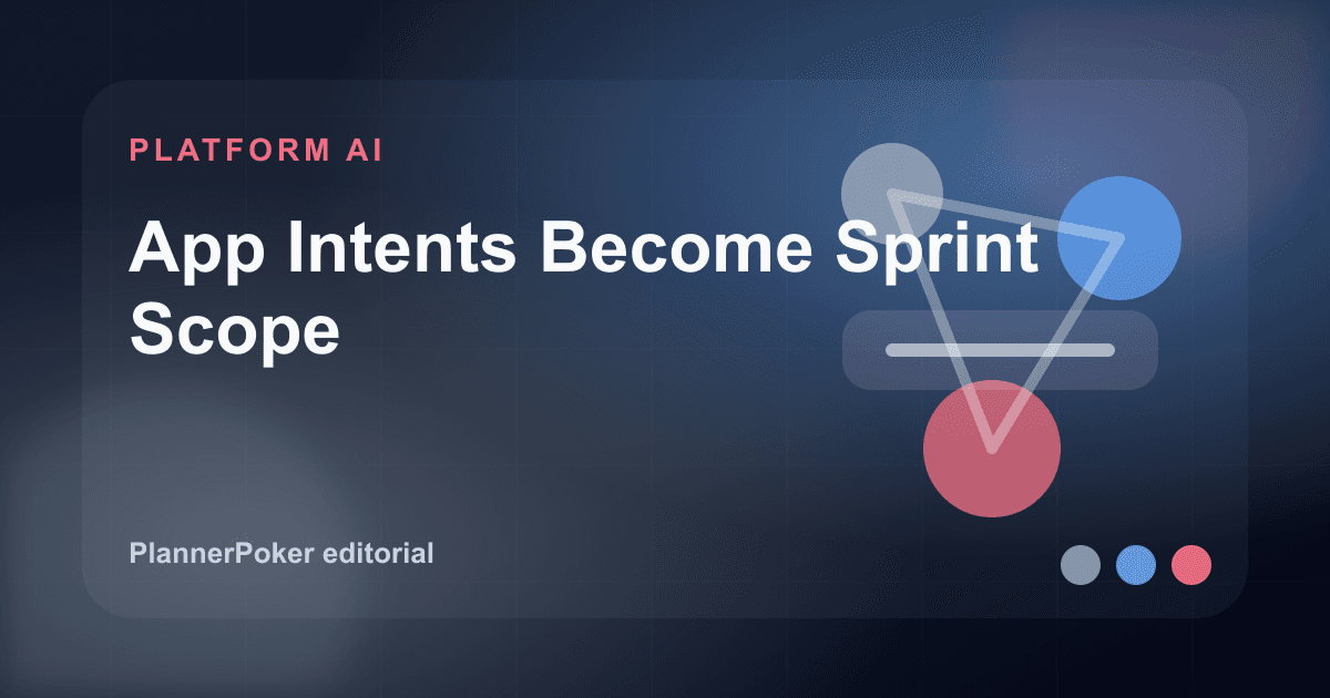 Original PlannerPoker cover illustration: App Intents Become Sprint Scope.