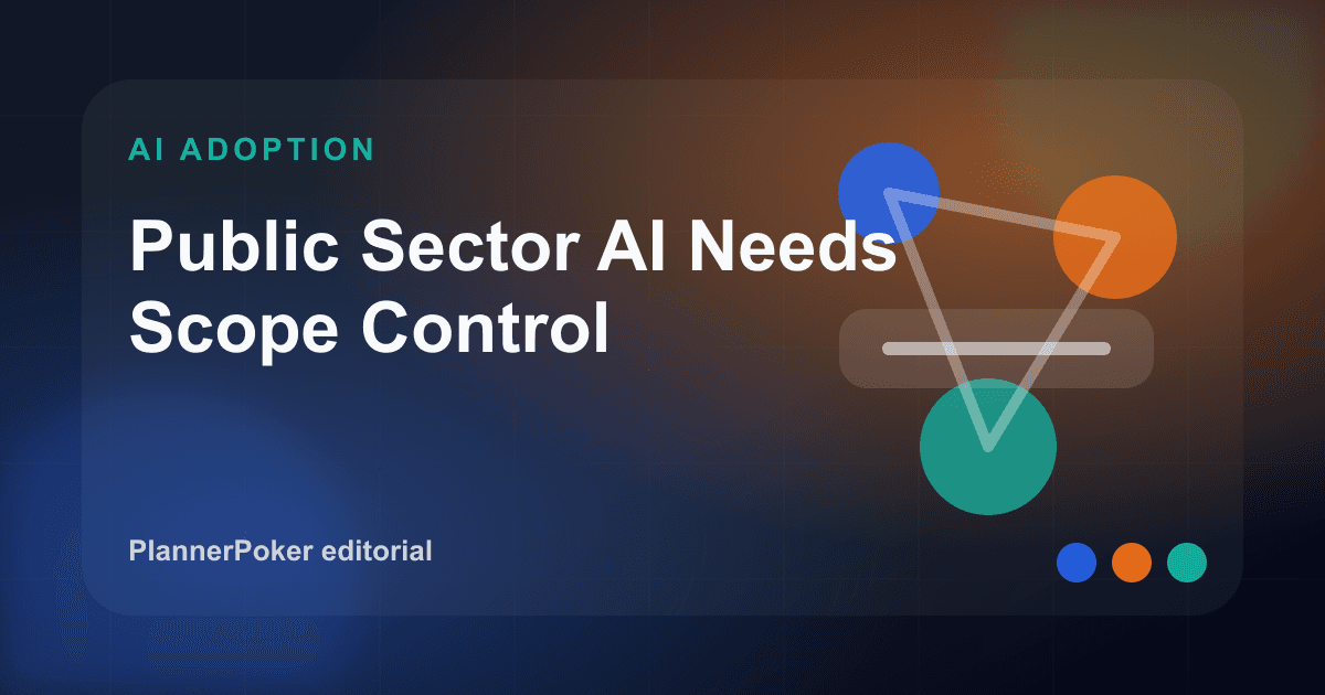 Original PlannerPoker cover illustration: Public Sector AI Needs Scope Control.