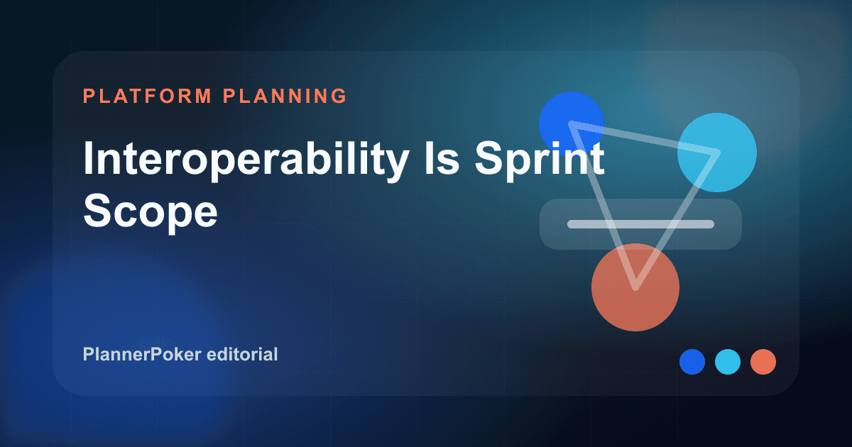 Original PlannerPoker cover illustration: Interoperability Is Sprint Scope.